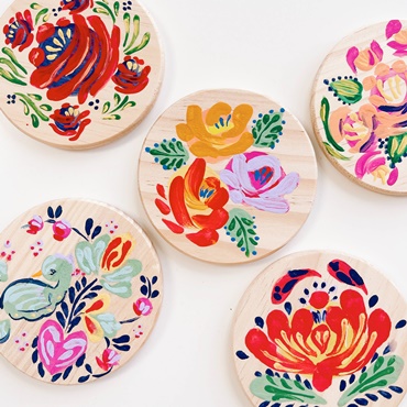 Dutch Art on Wood Coasters
