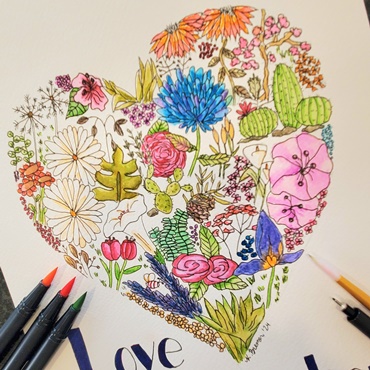 Love Blooms Watercolor Markers