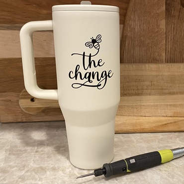 Etching with Vinyl on Hydrojugs with Ryobi