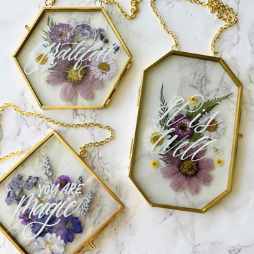 Pressed Flower Art and Lettering