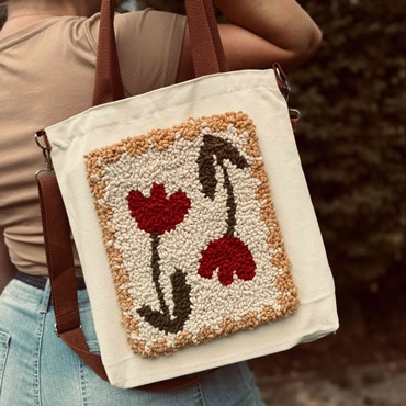 Floral Punch Needle Bag